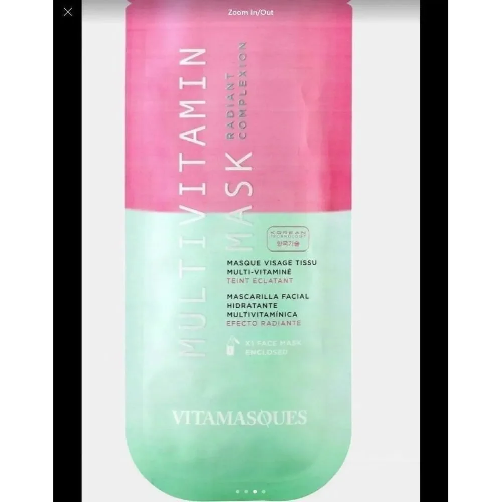 VITAMASQUES‎ MULTIVITAMIN FACE MASK SET 5PK RADIANT COMPLEXION MOISTURIZING NEW
